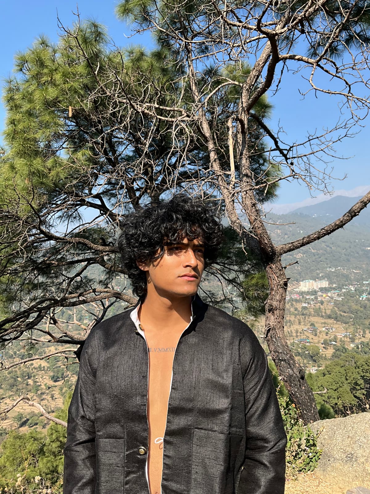 Black Bhagalpur Raw Silk 